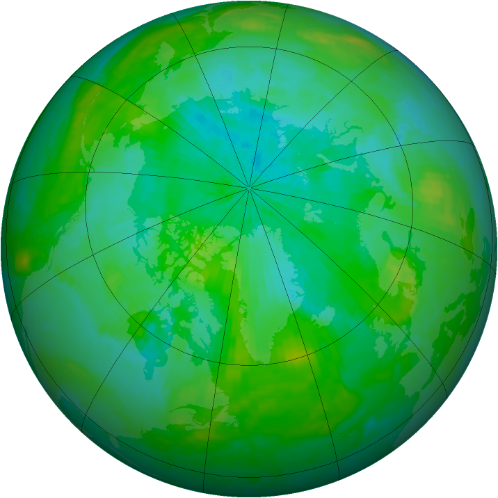 Arctic ozone map for 14 August 2003